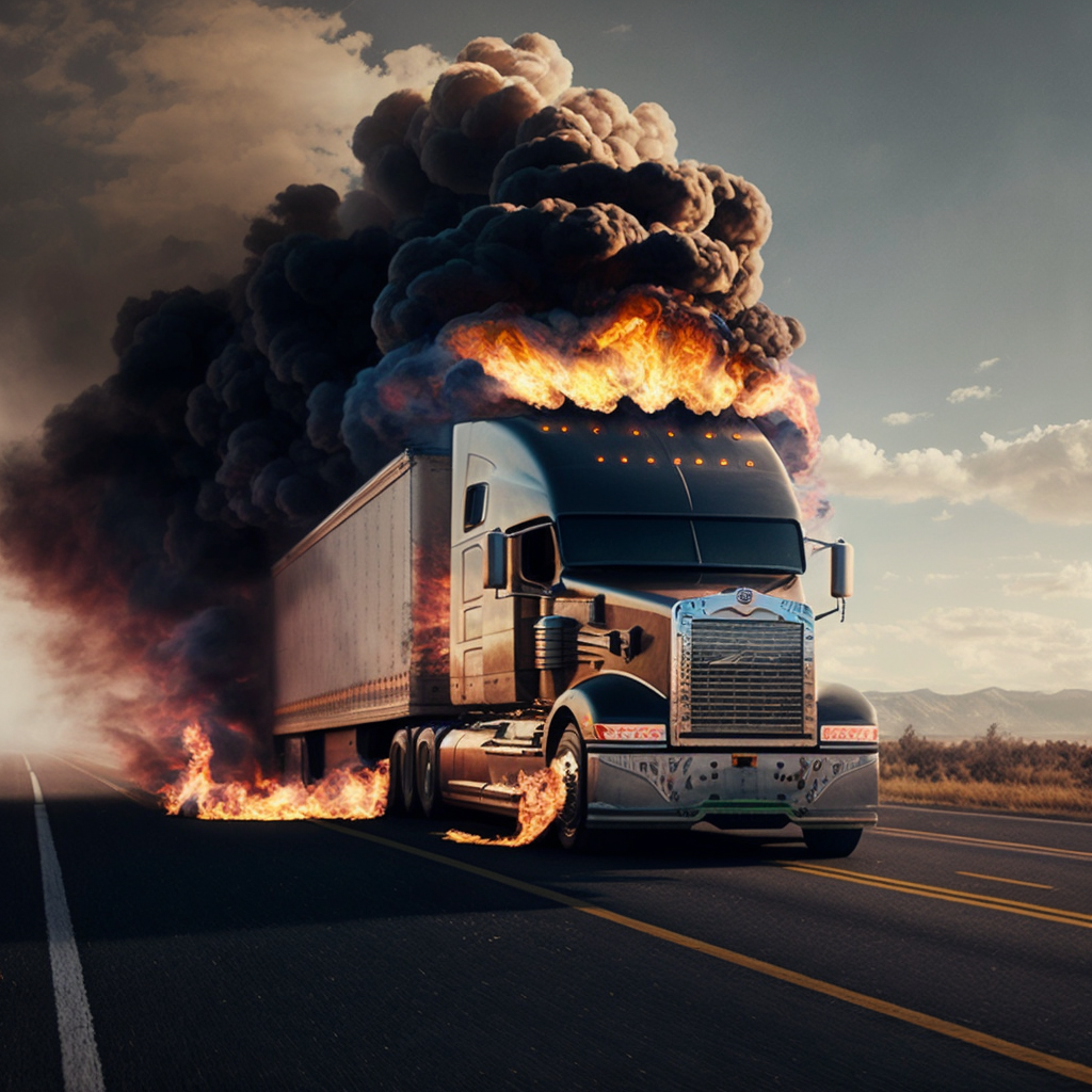 18-Wheeler-On-Fire-On-Highway